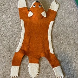 Small wool fox rug. Used in my sons nursery. It’s about the size of a bath mat.